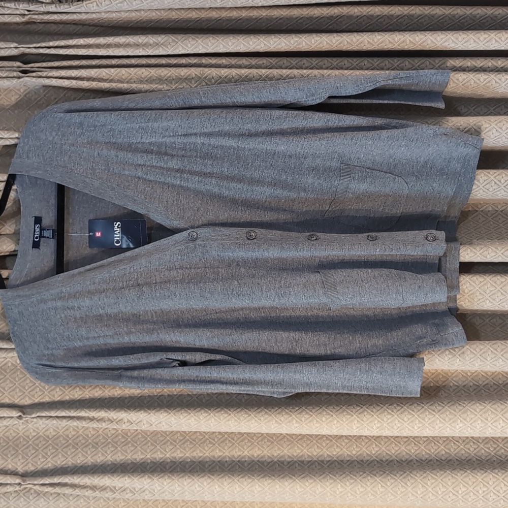 NWT Womens Size Large Champs Button Down Gray Cardigan with Pockets